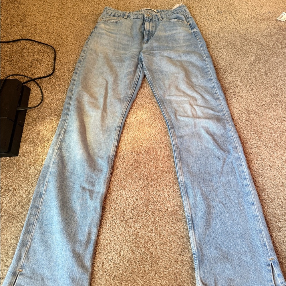 Zara Women's Light Blue Straight Leg Jeans